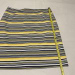 Ann Taylor Short Straight Pencil Skirt Blue Black Yellow Stripe Sz 0 NWT $79 Photo 3