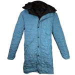 The Hideout Clothing Black/Light Blue Reversible Puffer Jacket Size Small Black Photo 5