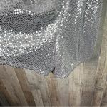 Crystal Doll Size XS Silver Sequin Wrap Short Romper w/Ruched 1/2 Sleeves Photo 5