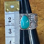 Natural Nevada Turquoise Sterling Silver Ring Size 9 Blue Photo 7