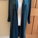 Ember Velvet Cardigan Green Women's Size L Long Sleeve Open Front Sweater Photo 0