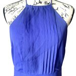 Banana Republic Halter Purple Pleated Front Sleeveless Fit & Flare Dress Size 8 Photo 2
