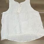 Valentina Naldi Italy White Fringe Hem Linen Tank Top Size 1X NEW With tags Photo 2