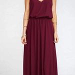 Show Me Your Mumu Kendall Maxi Dress Merlot Chiffon Maroon Burgundy Dark Cherry Red Bridesmaid Gown V-Neck Open Back Full Length Size XL X-Large Photo 0