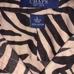 CHAPS Large Black & Brown Zebra Printed 3/4 Sleeve Button Up Shirt Photo 2
