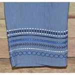 Chico's  Capri Pants Women's 1 US M 8 Blue Embroidered Chino Coastal Beachy Cargo Photo 3