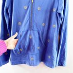 Lilly Pulitzer Skipper 1/2 Zip Seashell Embroidered Popover Sweatshirt Blue L Photo 5