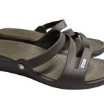 Crocs  Brown Comfort Sandals Slip-On Design strappy 8 summer vacation beach Photo 1