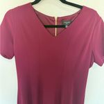 Tahari ASL Burgundy Wine Fit and Flare Dress V Photo 4