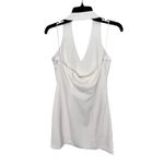 AQUA  White Halter Mini Dress Button‎ Front Sleeveless Party Dress Size L Photo 4