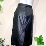 Bermans Black Leather Pencil Skirt Pockets Size 6 Photo 5
