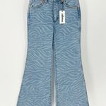 Wrangler ZOE ZEBRA FLARES raw hem high waisted western rodeo festival size 30 Photo 1