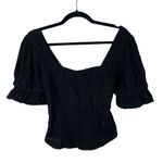 Free People Spring Fling Black Lace Short Sleeve Blouse XS Photo 1