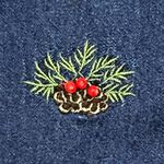 Company One Denim Shirt With Embroidered Cardinals, Holly, & Chickadees Size 1X Blue Photo 5