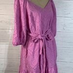 Eloquii  Elements Eyelet Belted Dress.Pink. Size 16 plus Photo 5