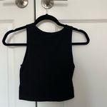 NWOTs Waffle Knit Black Cropped Athletic Scoop Neck Tank Top Photo 2