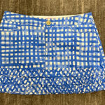 Lilly Pulitzer  Blue and White Patterned Mini Skirt Photo 0