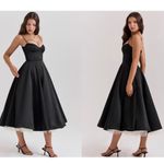 House Of CB ‎ 'Mademoiselle' Black Satin Tulle Midi Dress NWOT size XS Photo 3