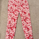 Per Se  Red and White Floral Straight Leg Pants Photo 0