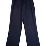 Ci Sono  Navy Wide Leg Smocked Waist Drawstring Linen Pants Classic Boho Chic L Photo 0
