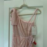 Mac Duggal  Pearl Embellished Soft Tie One Shoulder Gown 93735 baby pink Photo 5