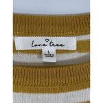 Love Tree Women's Mustard / White Tight Knit Pullover Long Sleeve Sweater Size L Photo 4
