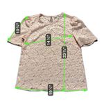 Chelsea28  Women’s Small Pink Floral Crochet Blouse Short Sleeve Casual Photo 3