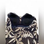 Croft & Barrow Y2K brown and tan leaf print babydoll style strapless top Photo 5