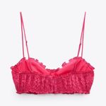 ZARA NWOT BLOGGERS FAV TEXTURED CORSET CROP TOP MAGENTA PINK LARGE Photo 2