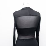 STAUD  Falcon Mesh Panel Long Sleeve Maxi Dress Black Size M Photo 10