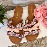 Liliana Pink Tropical Bow Sandals Photo 1