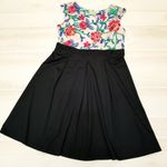 {M} ACEVOG Casual Floral Fit n' Flare Party Dress Black Size M Photo 0