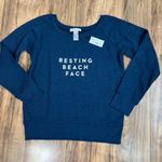 Milly NWT  M/L Resting Beach Face navy sweater Photo 6