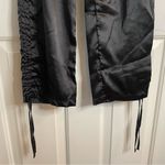 Discreet  Black Satin Cargo Pants w/ Drawstring Waist and Hem Size Small Photo 2