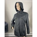 Weatherproof Jacket Black Removable Hood Zip Front Womens Midi Coat M B-R Photo 4