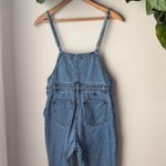 Forever 21 Ankle Length Raw Hem Square Neckline Drawstring Waist Denim Overalls Photo 7