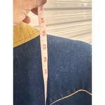 Saddlesmith Outfitters Blue Denim Yellow Collar Duster Coat Women's Large Photo 7