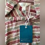Market & Spruce NWT Pink Striped Lightweight Knit Sweater with Hoodie M Photo 5