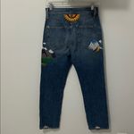 Alice + Olivia Mountain Floral Embroidered High Rise Jeans Photo 1