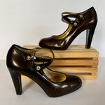 Coach Authentic Brown Leather Snap Button Strappy Heels Photo 0