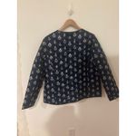 Talbots Quilted Collarless Jacket Ditsy Foulard Size Large Photo 3