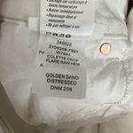 Paige Colette Crop Flare Jeans Ivory Golden Sand Distressed Raw Hem Size 26 Photo 11