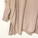 Mer/Sea Pullover High Neck Sweater OS One Size Boxy 3/4 Sleeves Soft Side‎ Slits Tan Photo 2