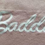 Papaya “Baddie” lettuce edge pink graphic crop top size L Barbiecore boho skater Photo 11