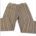 Rafaella  sz10 tan brown cream stripped side zip ankle length pants EUC Photo 1