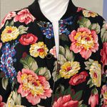 Liz Claiborne Vintage Floral Puffy Bomber Jacket Floral Women's Bomber Jacket Photo 6