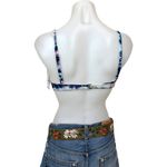 Splendid Tie Dye Bow Bikini Top Blue White SIZE XS Triangle Bralette USA $78 NEW Photo 5