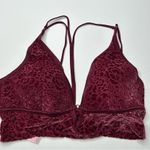 Victoria's Secret  Red floral Velvet Bra Large with Plunging Neckline Photo 7