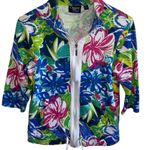 Vintage floral pattern Zip up jacket Green Photo 0