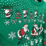 Vintage 80s Nutcracker Ugly Christmas Sweatshirt Puff Print Santa Design Green M Size M Photo 1